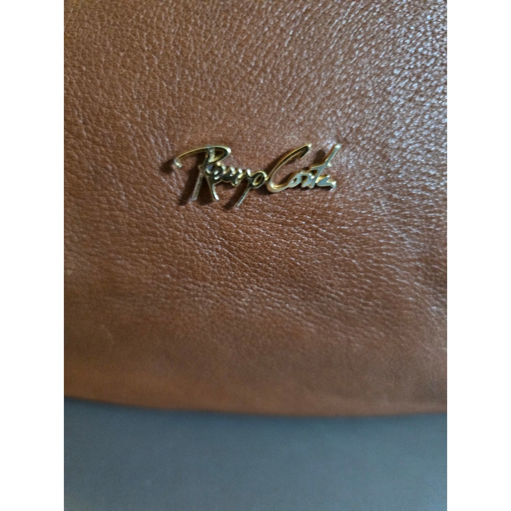 Renzo Costa Brown Pebbled Leather Shoulder Bag Hobo Handbag Gold Tone Hardware - Picture 6 of 15